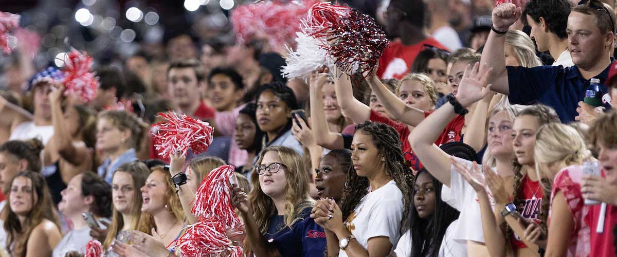 Crowd at Hancock Whitney Stadium.