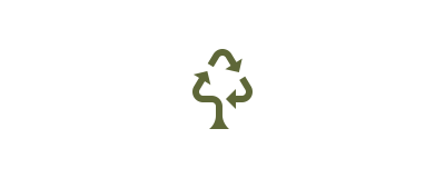 A recycling icon made to look like a tree