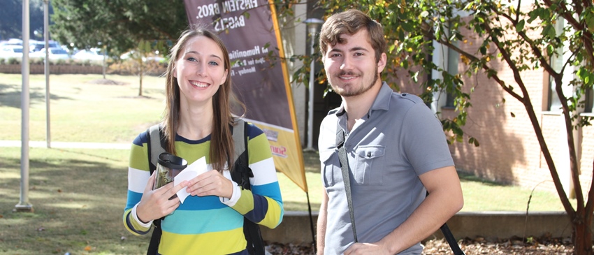 Two South Alabama students posing